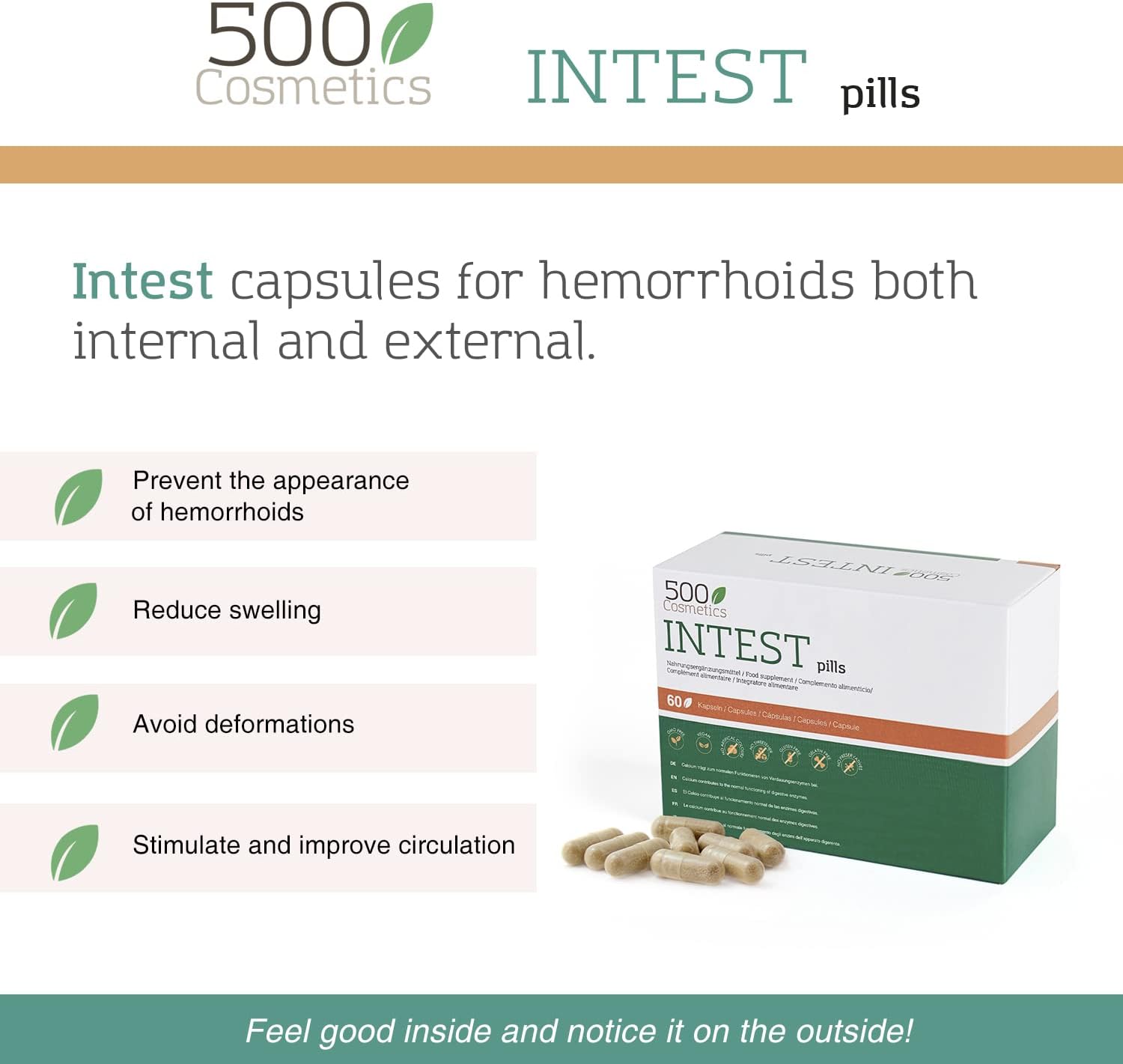 500Cosmetics | Intest Pills - zur Vorbeugung und Vermeidung von Hämorrhoiden