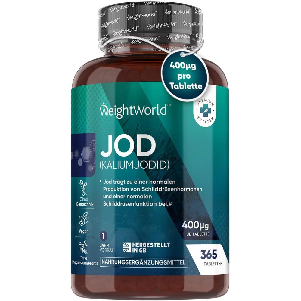WeightWorld | Jod 400µg & Kaliumjodid – 365 vegane Tabletten