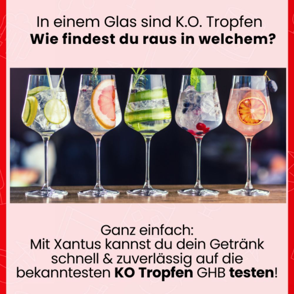 Xantus | K.O. Tropfen Schnelltest Armband | 2 Testfelder | NEU