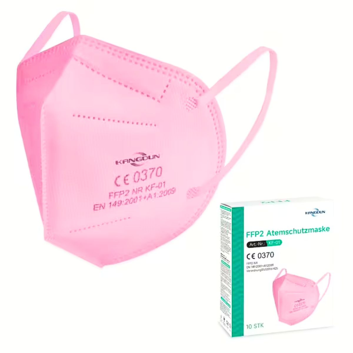 Kangdun | FFP2 Atemschutzmaske - Rosa - 10 Stk
