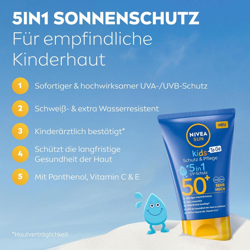 NIVEA SUN | Schutz & Pflege Family Set – Sonnenmilch LSF 50 200 ml + Kids 50 ml – AKTION
