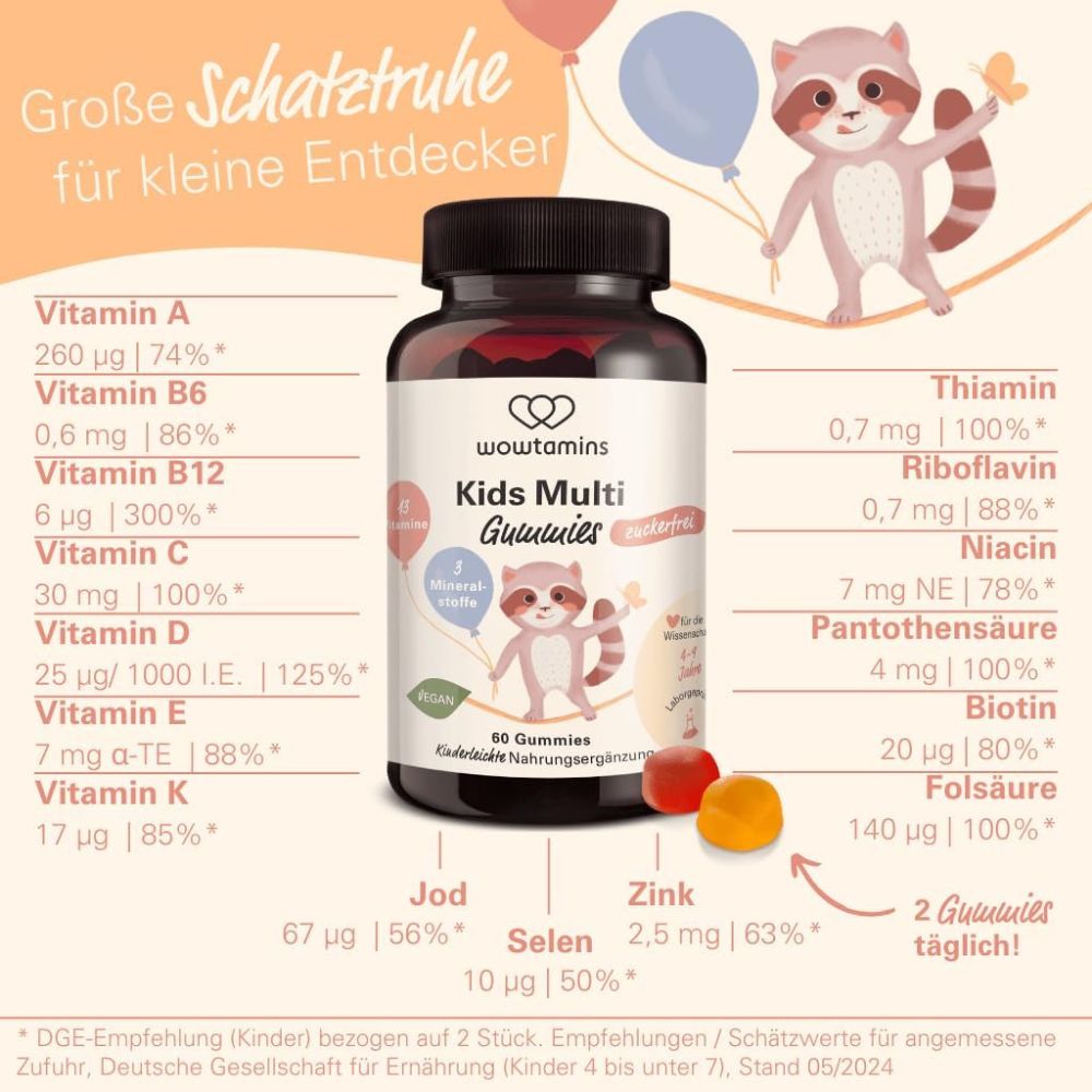 WOWTAMINS I Kids Complete Gummies - ZUCKERFREI - 120 Gummies