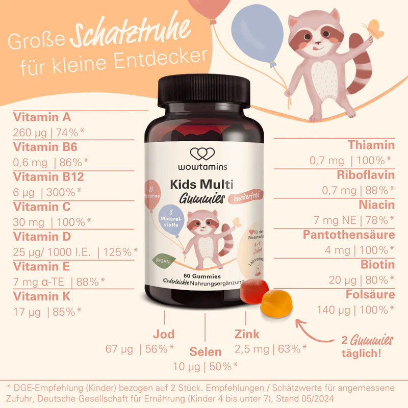 WOWTAMINS I Kids Multi Gummies I zuckerfrei
