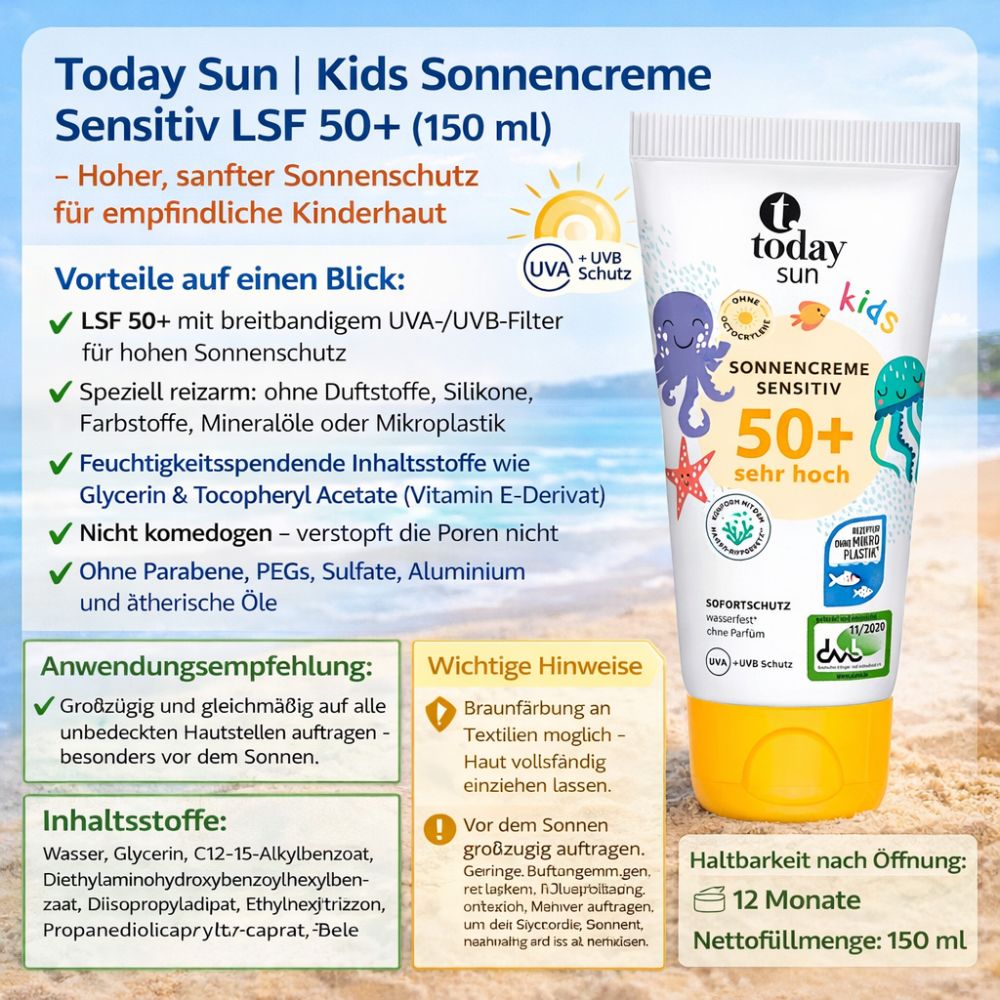 Today Sun | Kids Sonnencreme Sensitiv LSF 50+ (150ml)