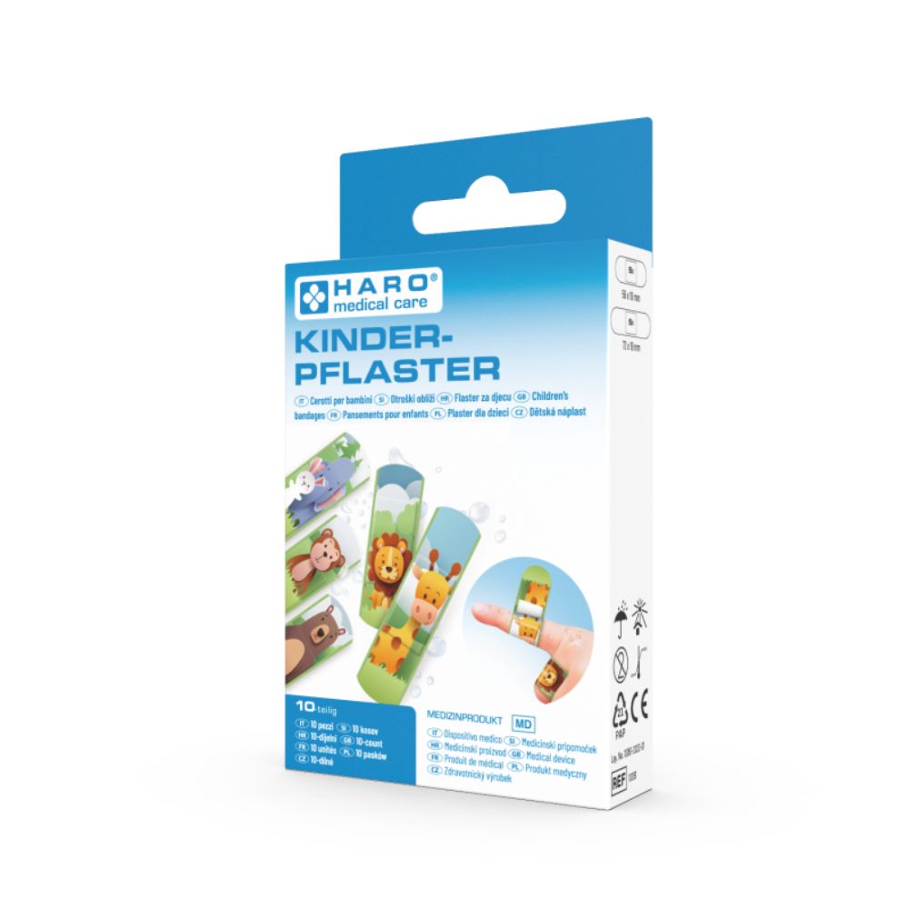 Haro | Kinderpflaster mit Tiermotive - Ideal für empfindliche Kinderhaut