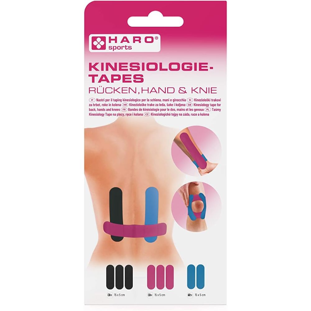 Haro | Kinesiologietapes Rücken, Hand und Knie - 8 Stück