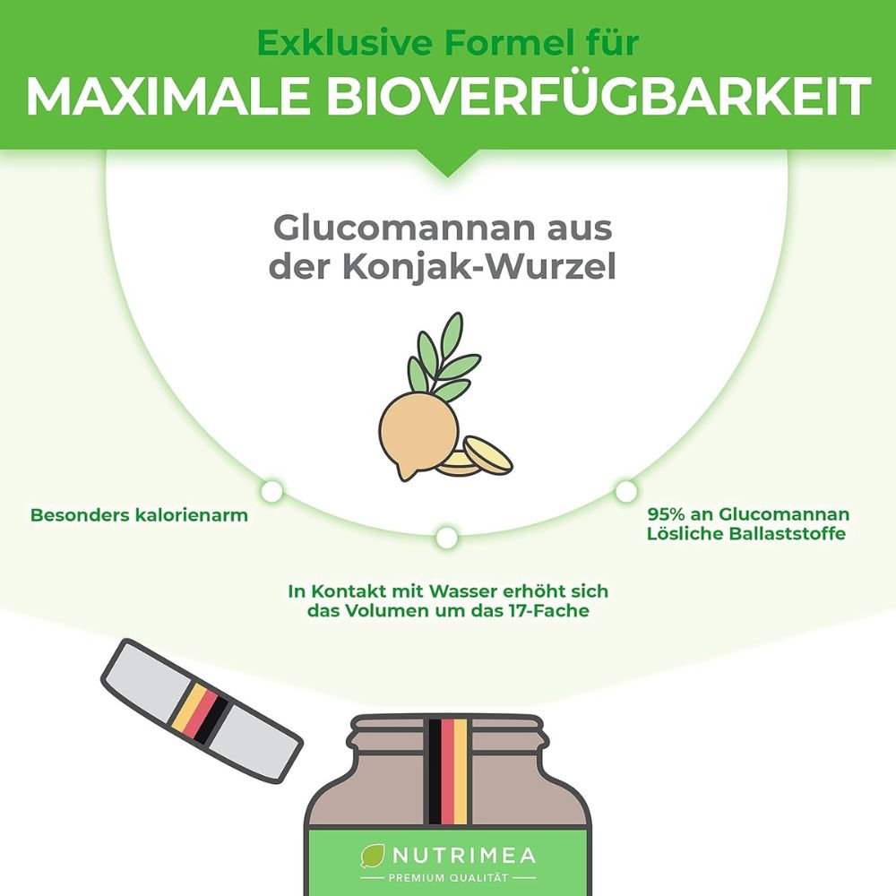 Nutrimea | Konjak konzentriert zu 95% Glucomannanen - 90 Kapseln