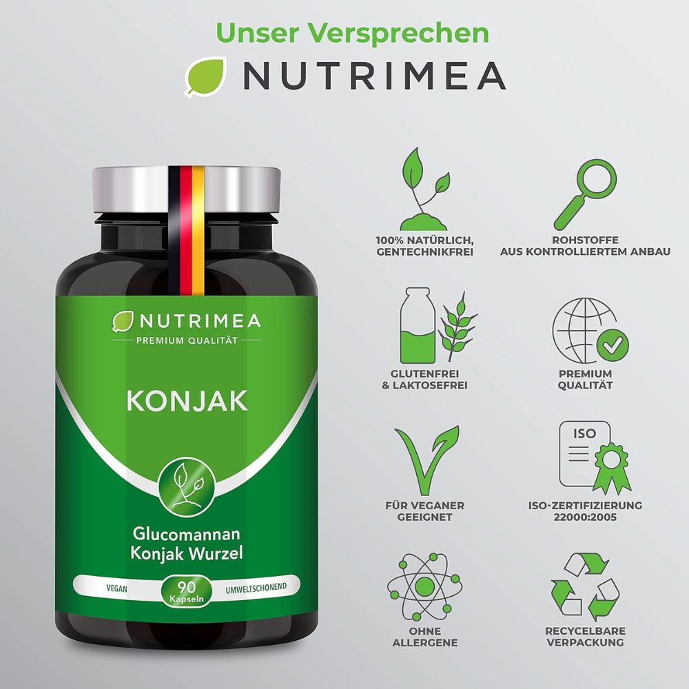 Nutrimea | Konjak konzentriert zu 95% Glucomannanen - 90 Kapseln