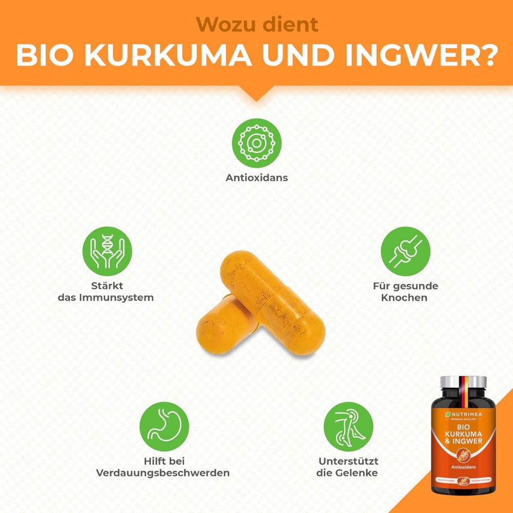 Nutrimea | Kurkuma & Ingwer BIO – 60 Kapseln