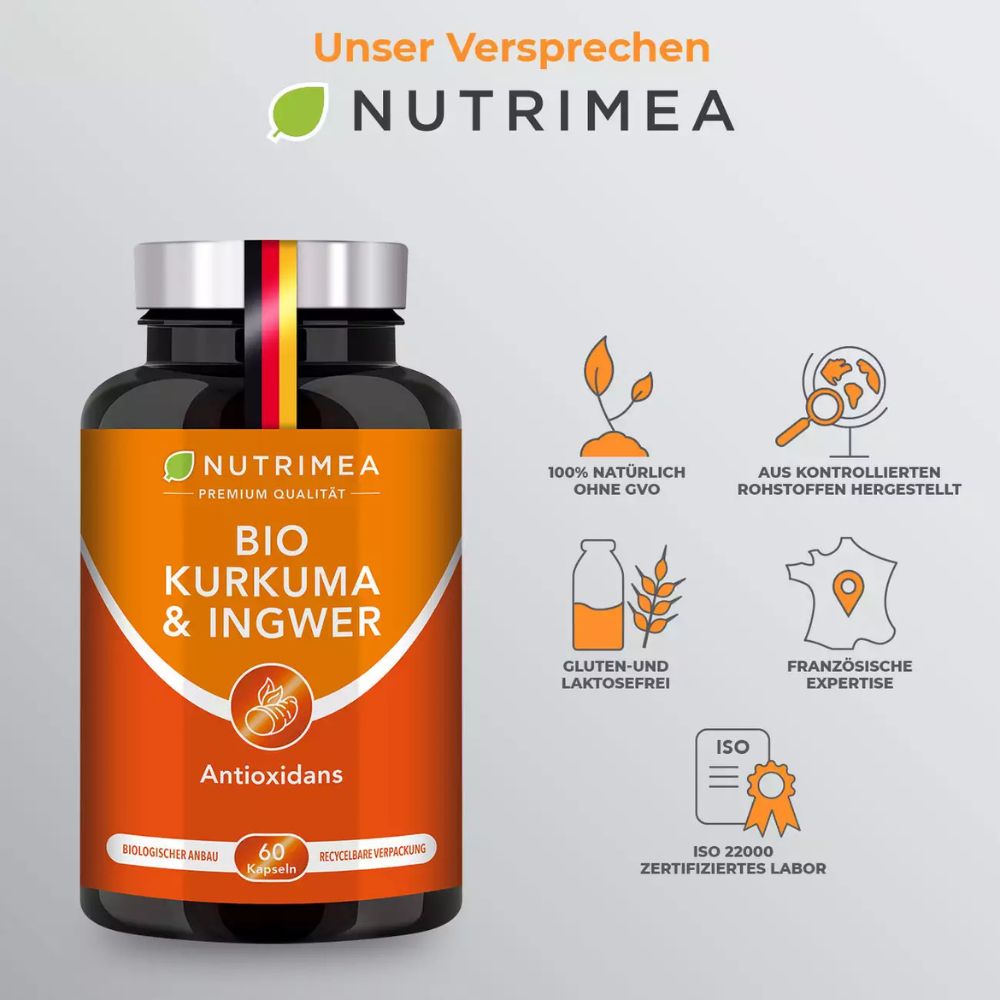 Nutrimea | Kurkuma & Ingwer BIO – 60 Kapseln