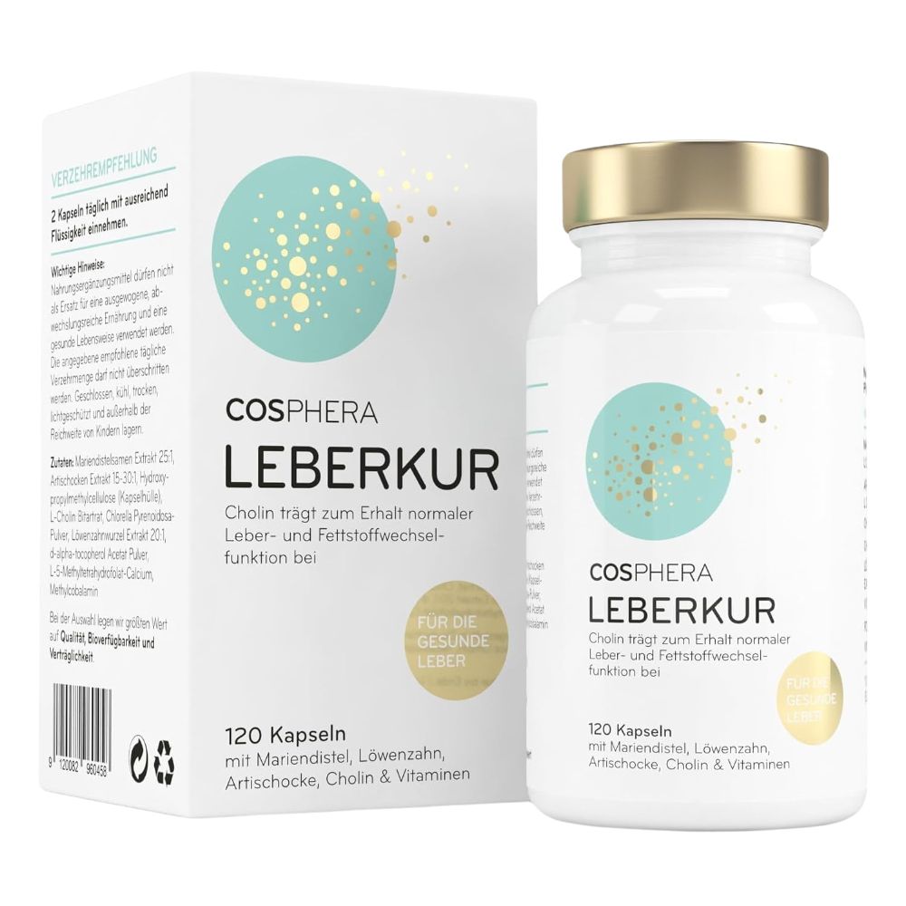 Cosphera | Leberkur Kapseln für Leber und Stoffwechsel - 120 Stück
