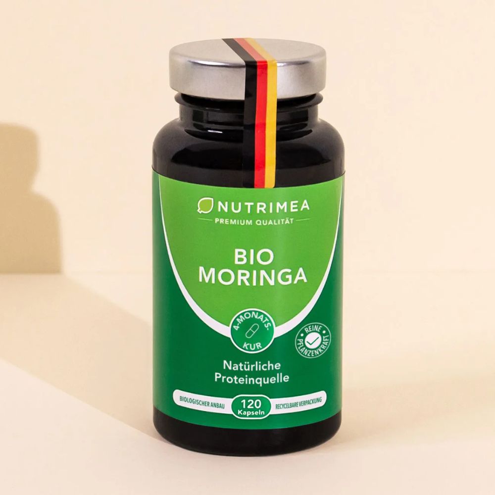 Nutrimea | MORINGA Oleifera Kapseln | BIO Zertifiziert OHNE Zusätze  SUPERFOOD 100% VEGAN