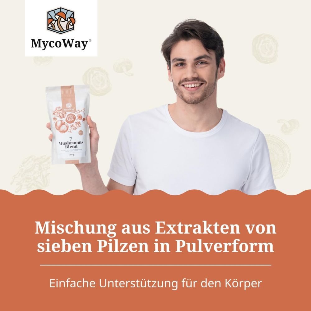 MycoWay | Mischung aus sieben Pilzextrakten - 250g Pulver