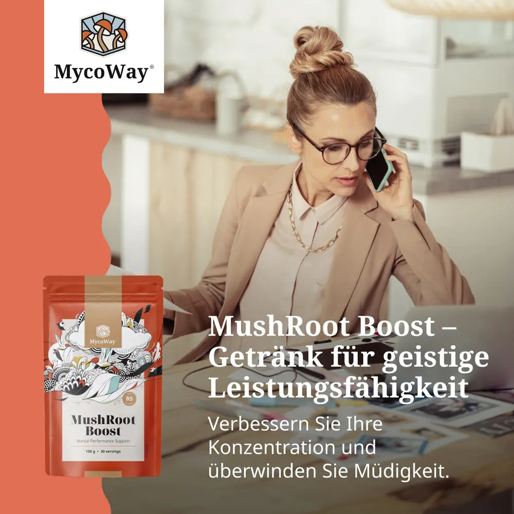 MycoWay | MushRoot Boost - Getränk für geistige Leistungsfähigkeit - 100g