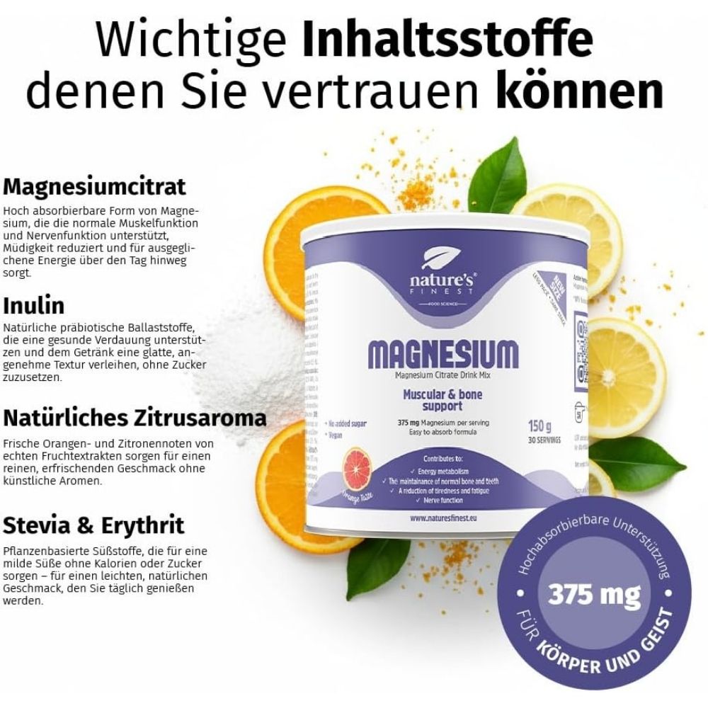 Nature's Finest I Magnesium für Muskeln, Knochen & Energie