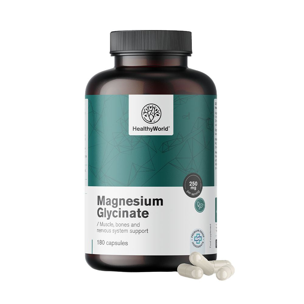 HealthyWorld | Magnesiumglycinat 250 mg - 180 Kapseln