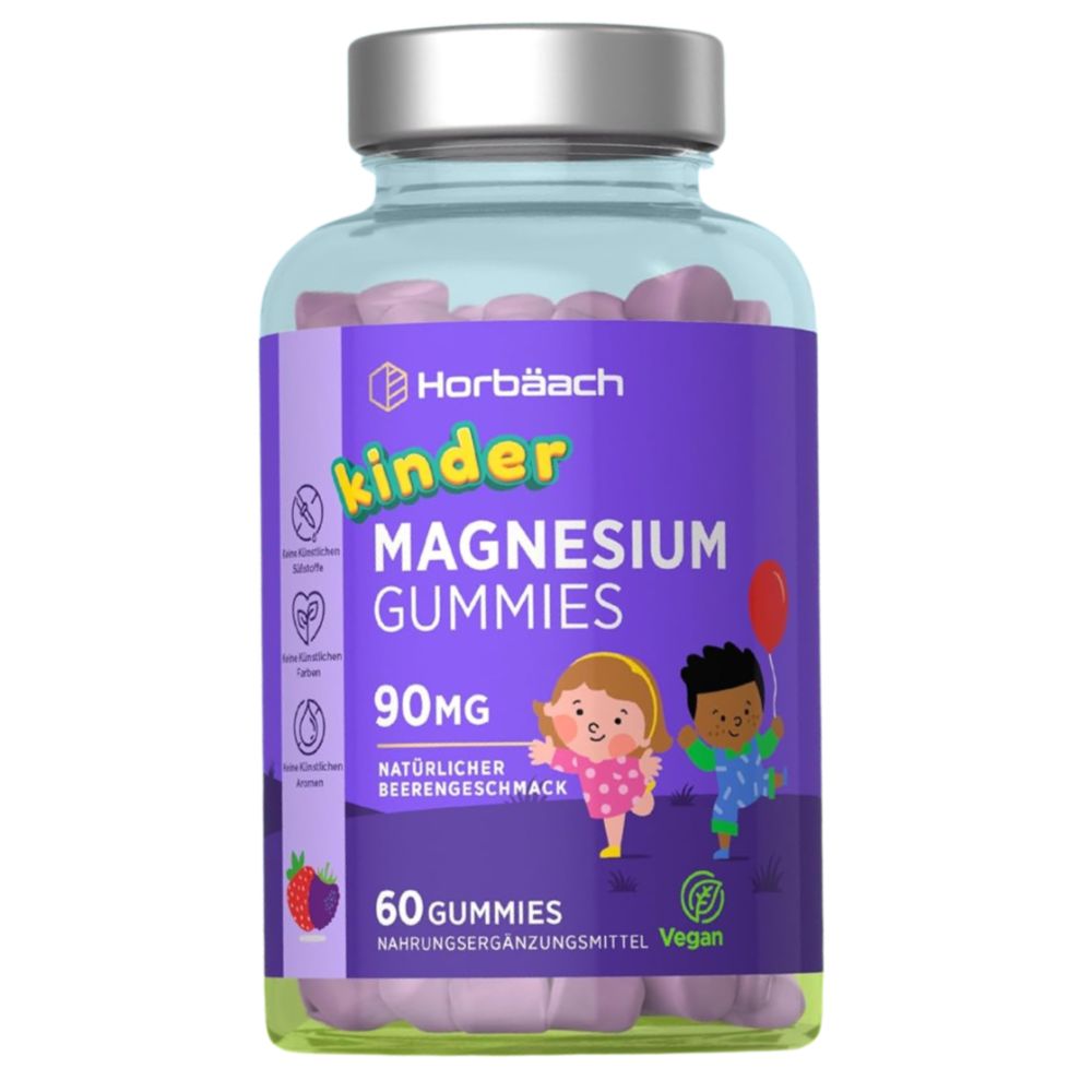 Horbaach | Magnesium 90mg Gummibärchen für Kinder - 60 Stück