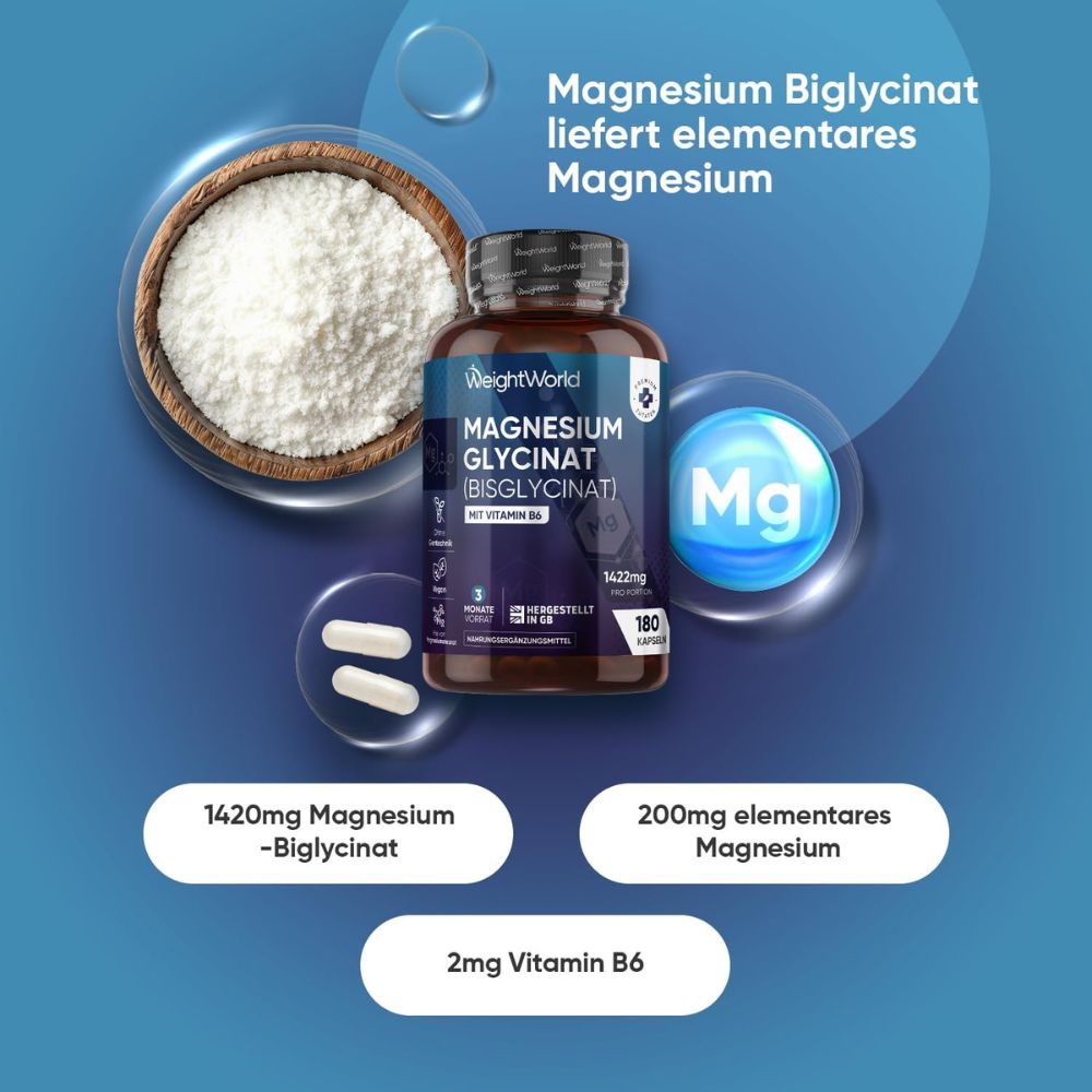 WeightWorld | Magnesium Glycinat - Bisglycinat - 180 Kapseln
