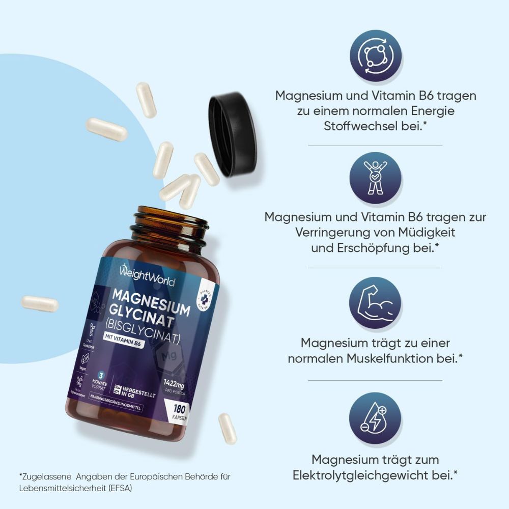 WeightWorld | Magnesium Glycinat - Bisglycinat - 180 Kapseln