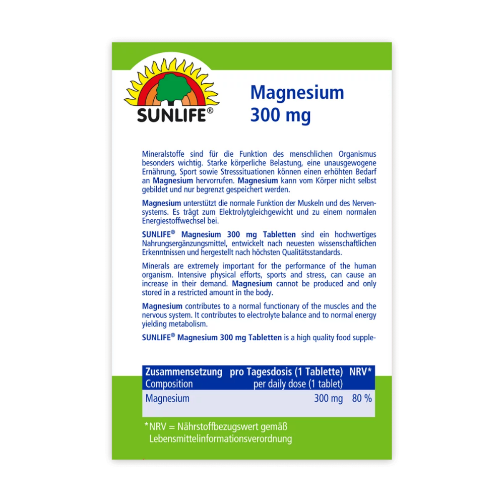 Sunlife | Magnesium 300 Tabletten