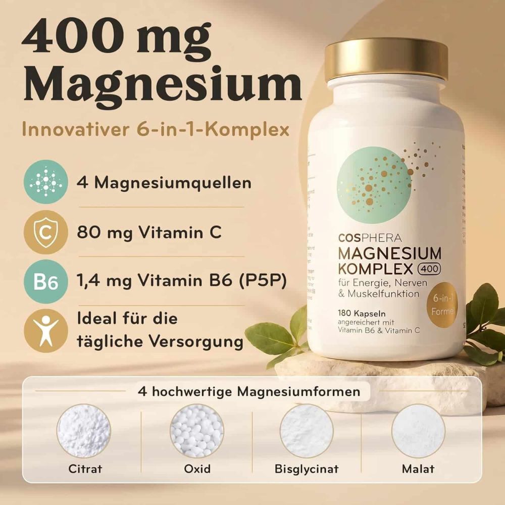 Cosphera | Magnesium Komplex 400 – 180 Kapseln