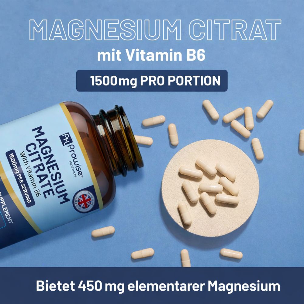 Prowise Healthcare | Magnesiumcitrat 1500 mg mit Vitamin B6 - 120 Kapseln