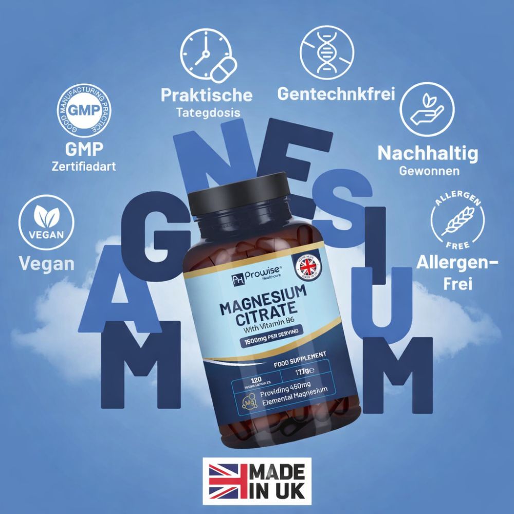 Prowise Healthcare | Magnesiumcitrat 1500 mg mit Vitamin B6 - 120 Kapseln