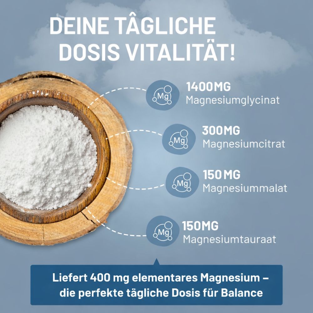 Prowise Healthcare | Magnesiumglycinat-Komplex 4 in 1 - 1866 mg - 90 vegane Kapseln
