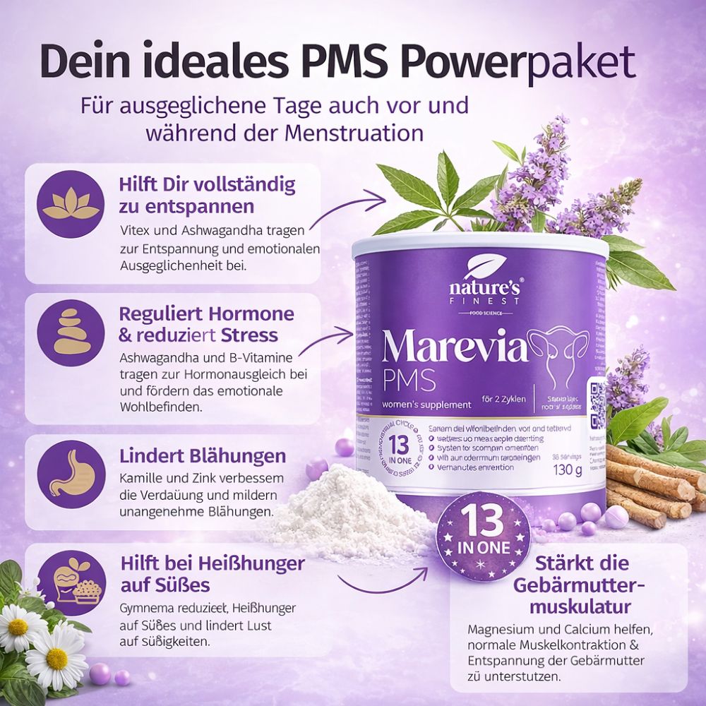 Nature's Finest | Marevia PMS – Energie, Balance & Hormonunterstützung
