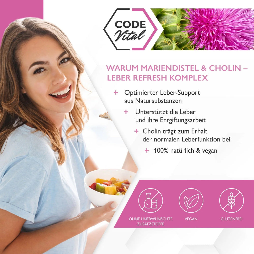 Code Vital | Mariendistel + Cholin - LEBER REFRESH KOMPLEX