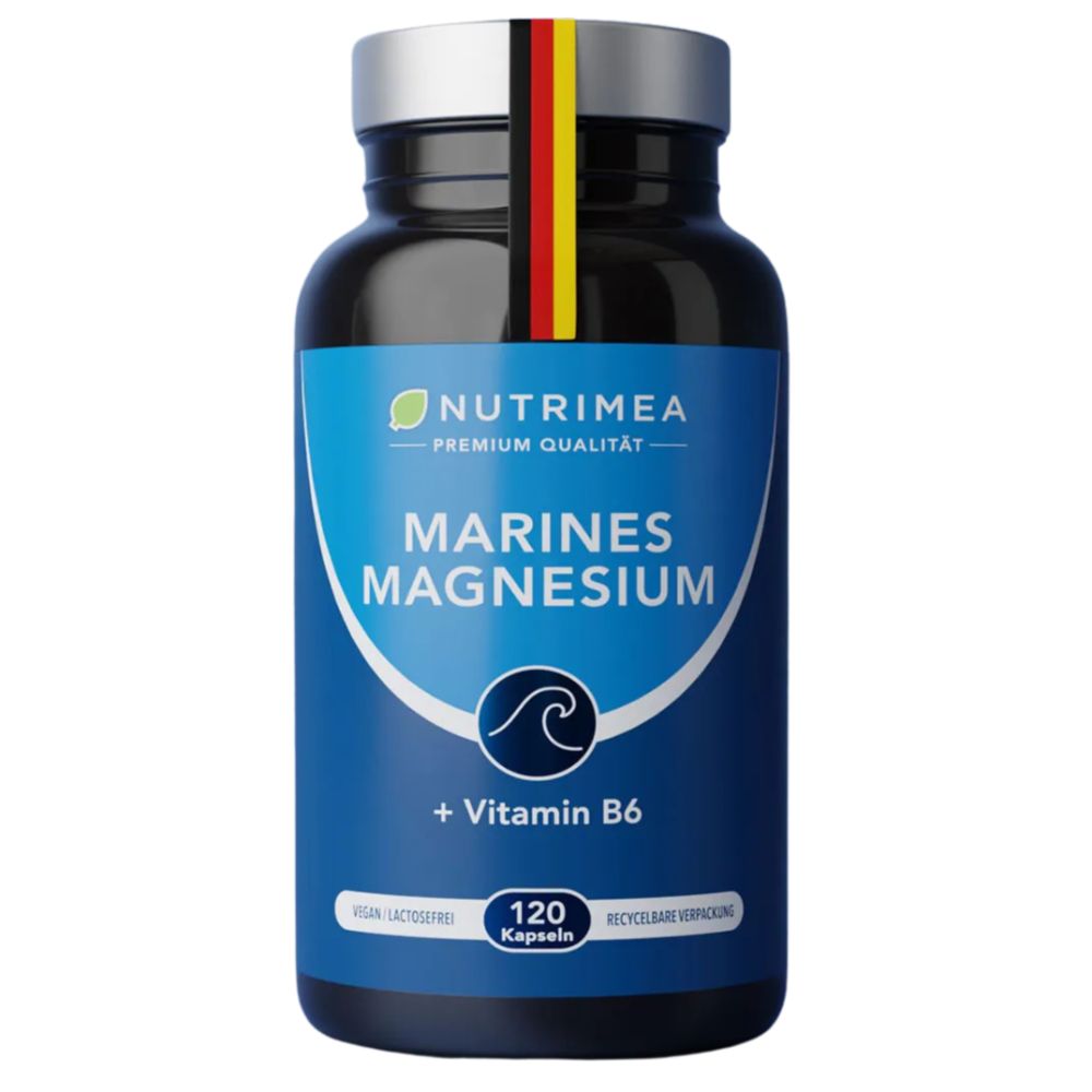 Nutrimea | Marines Magnesium + Vitamin B6 – 148 mg Meeresmagnesiumoxid – 120 Kapseln
