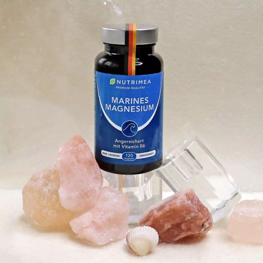 Nutrimea | Marines Magnesium + Vitamin B6 – 148 mg Meeresmagnesiumoxid – 120 Kapseln