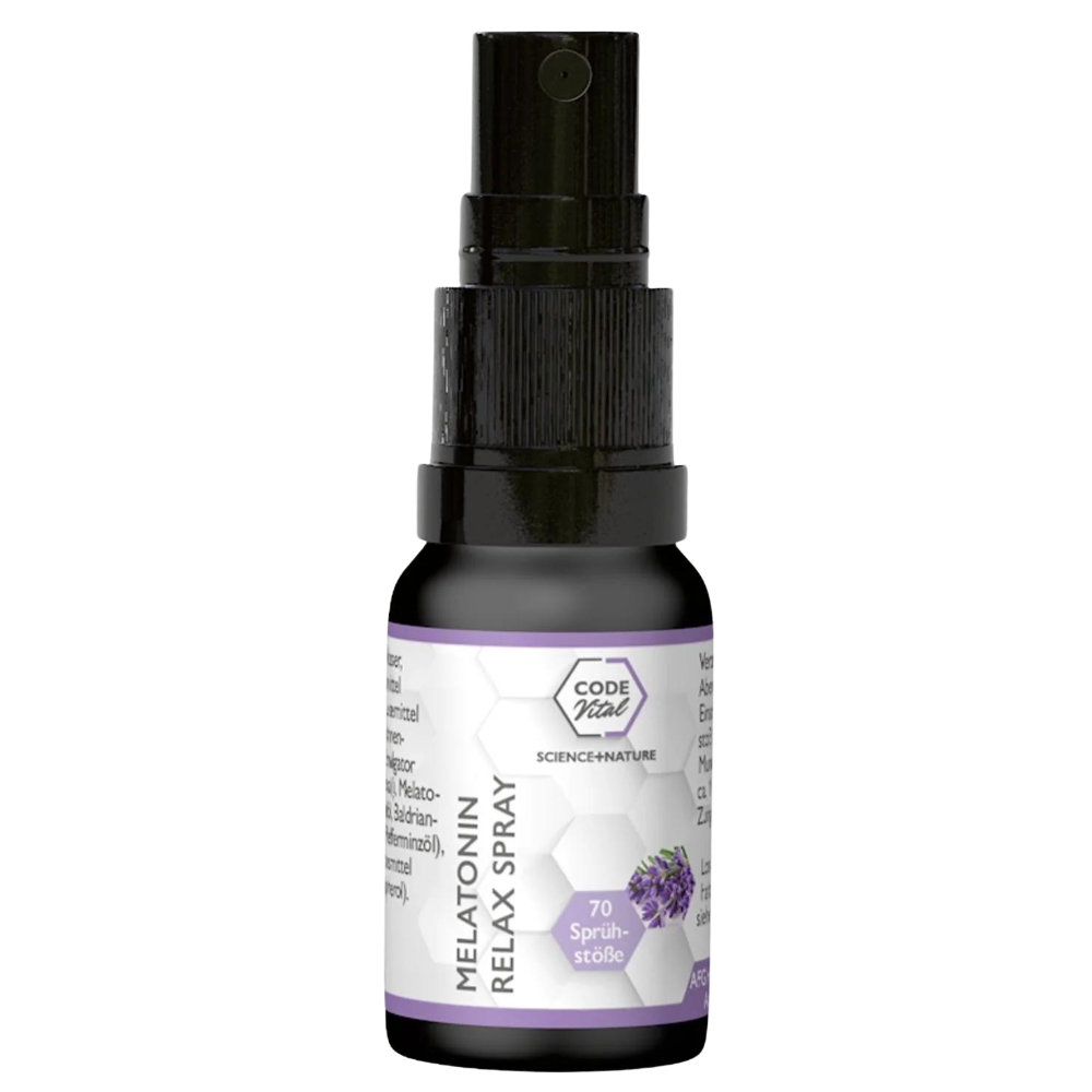 Code Vital | Melatonin - Lavendel- Baldrian Relax Spray - Für erholsamen SCHLAF
