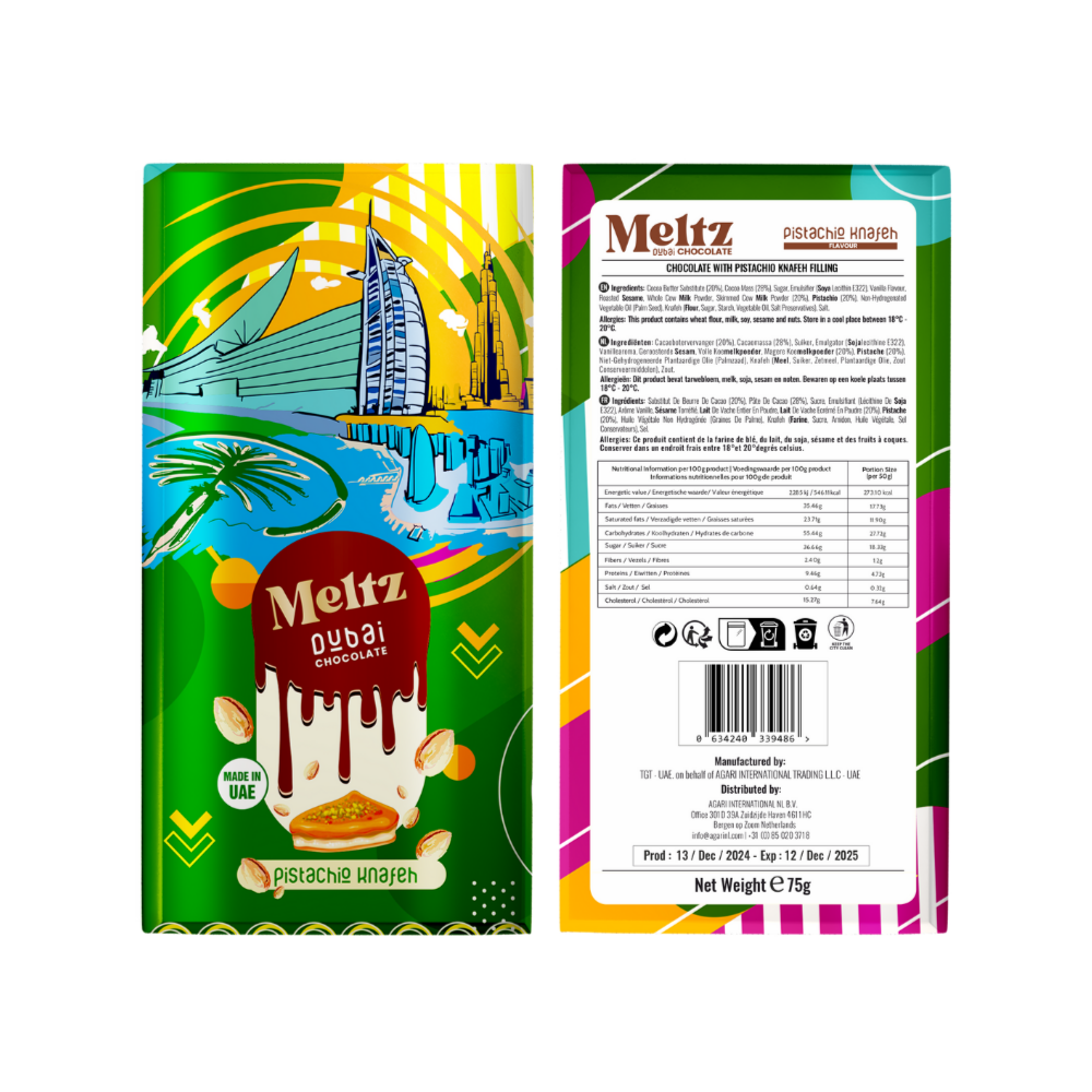 Meltz Original Dubai Schokolade - Pistazien knafeh - Made in Dubai