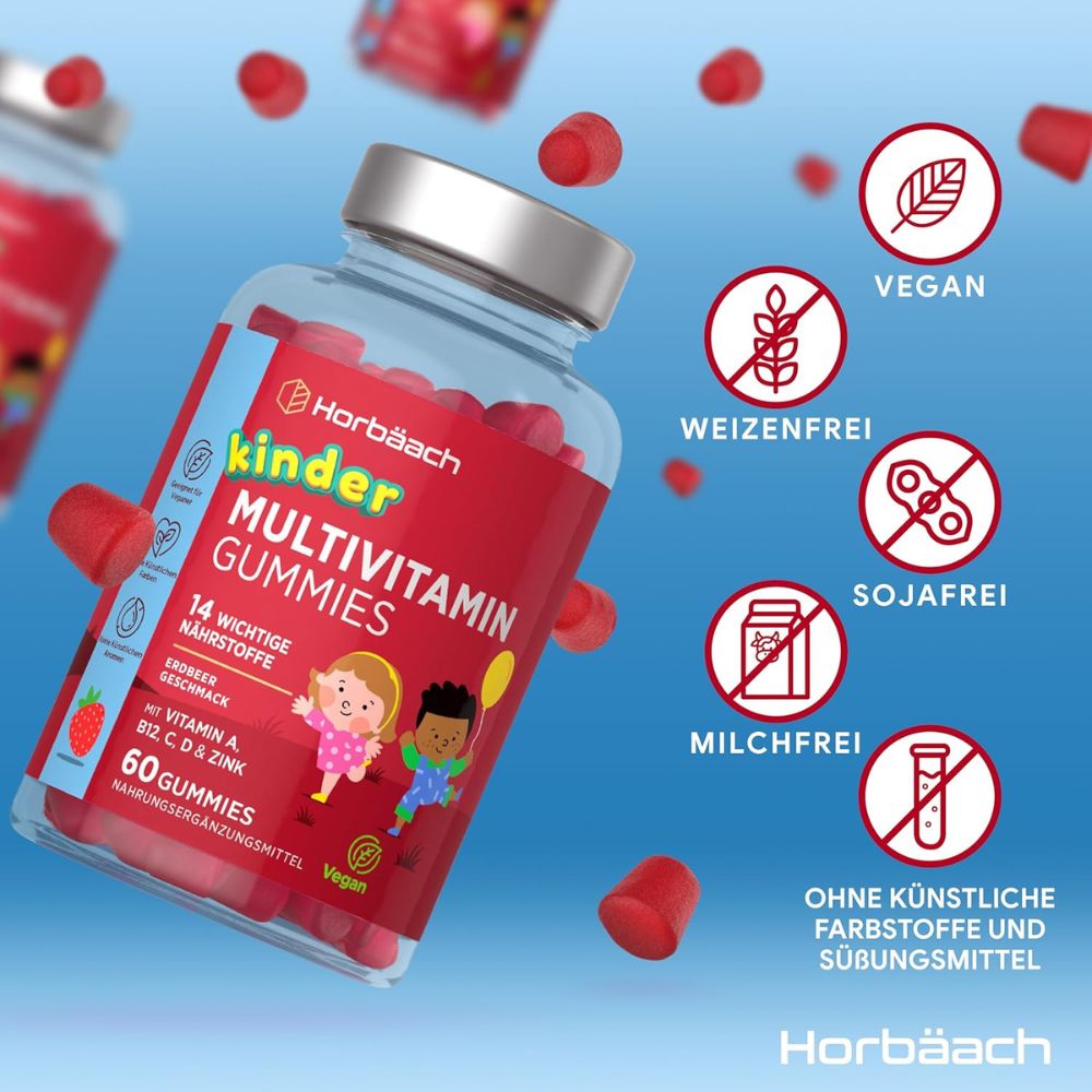 Horbaach | Multivitamin Gummibärchen für Kinder