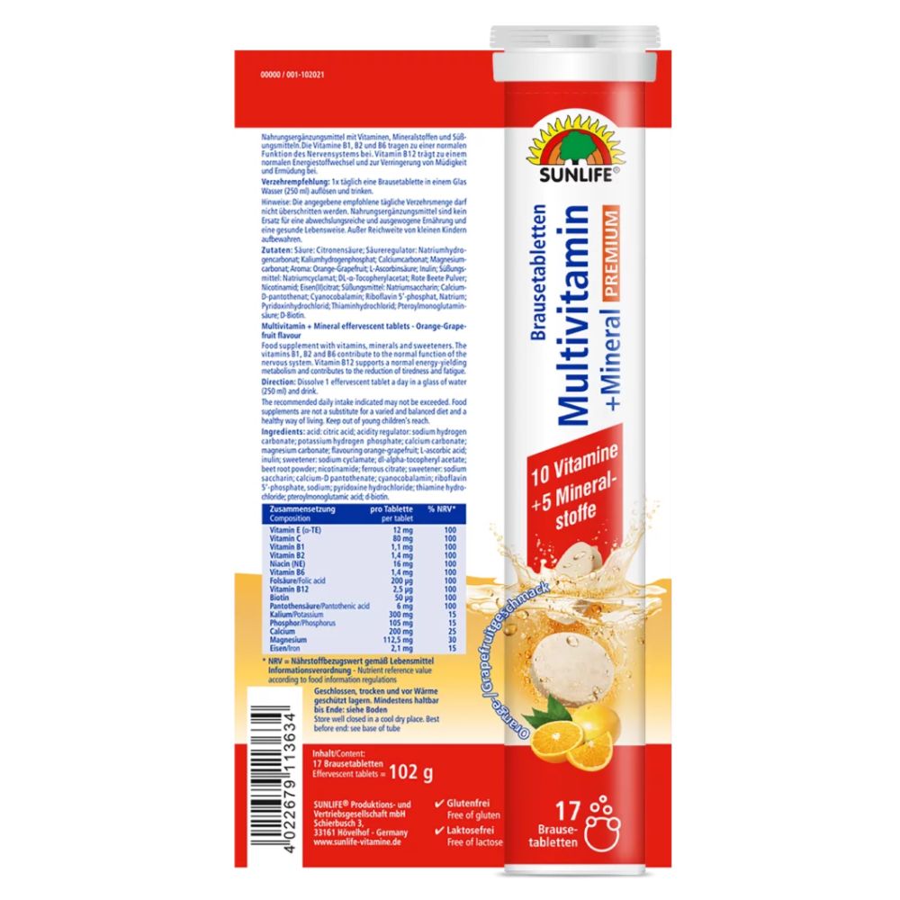 Sunlife | Premium Multivitamin + Mineral Brausetabletten