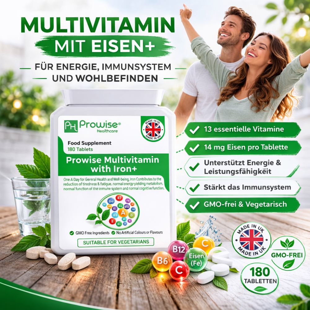 Prowise Healthcare | Multivitamin mit Eisen zur Unterstützung des Immunsystems - 180 Tabletten