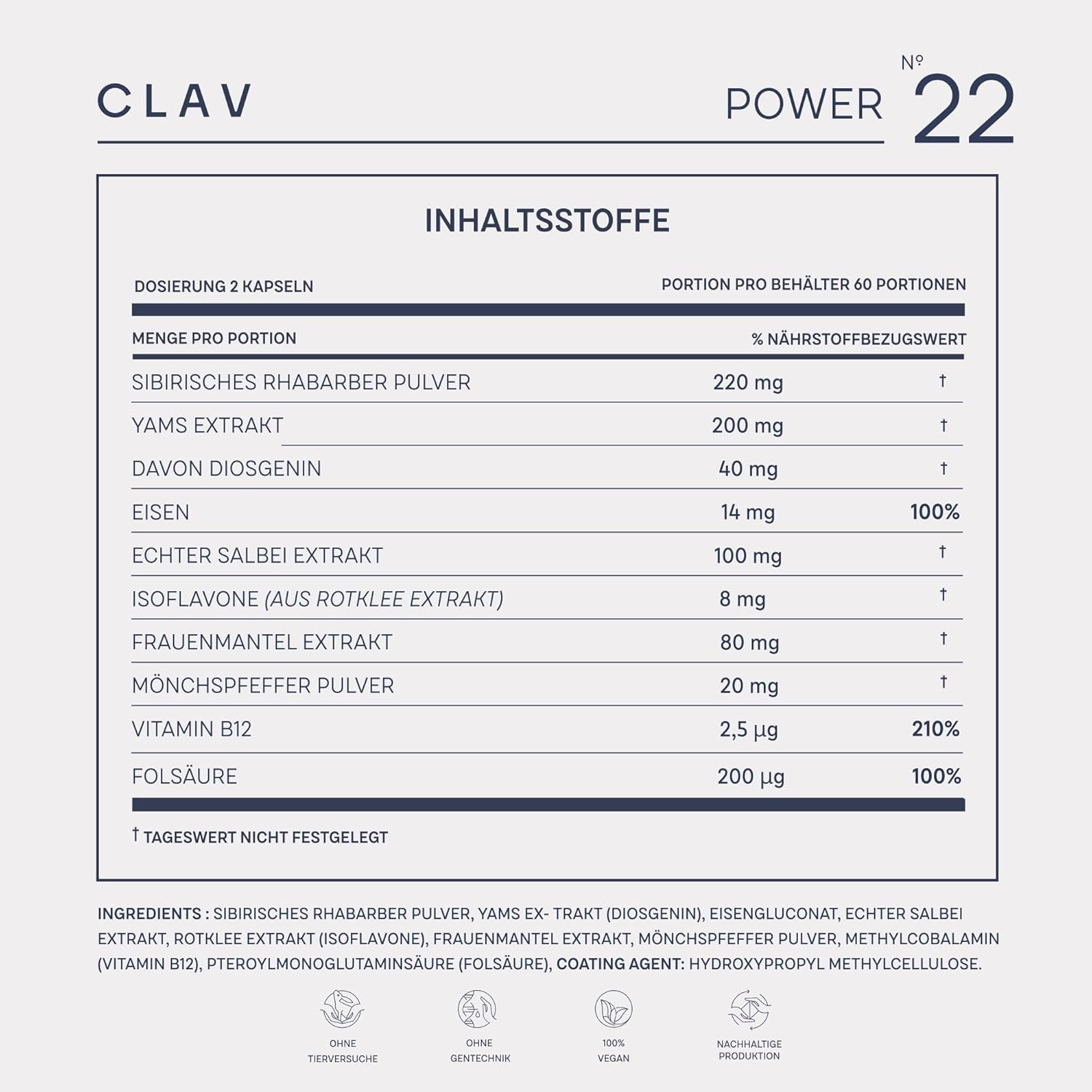Clav | N°22 POWER Hormonbalance für die Frau