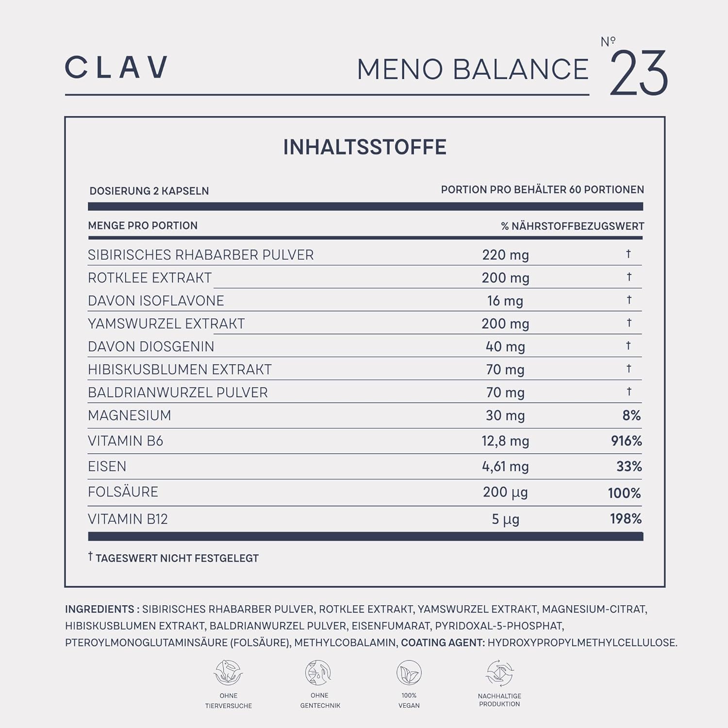 Clav | N°23 MENO BALANCE Hormonbalance ab 45+