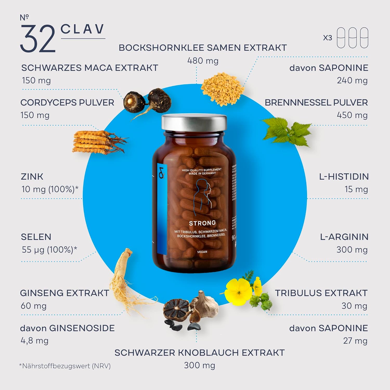 Clav | N°32 STRONG Maca,Tribulus & Cordyceps