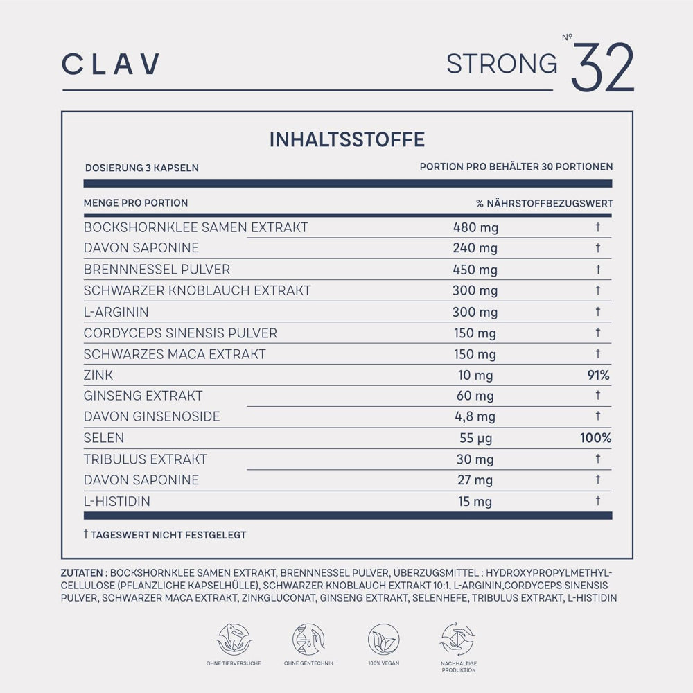 Clav | N°32 STRONG Maca,Tribulus & Cordyceps