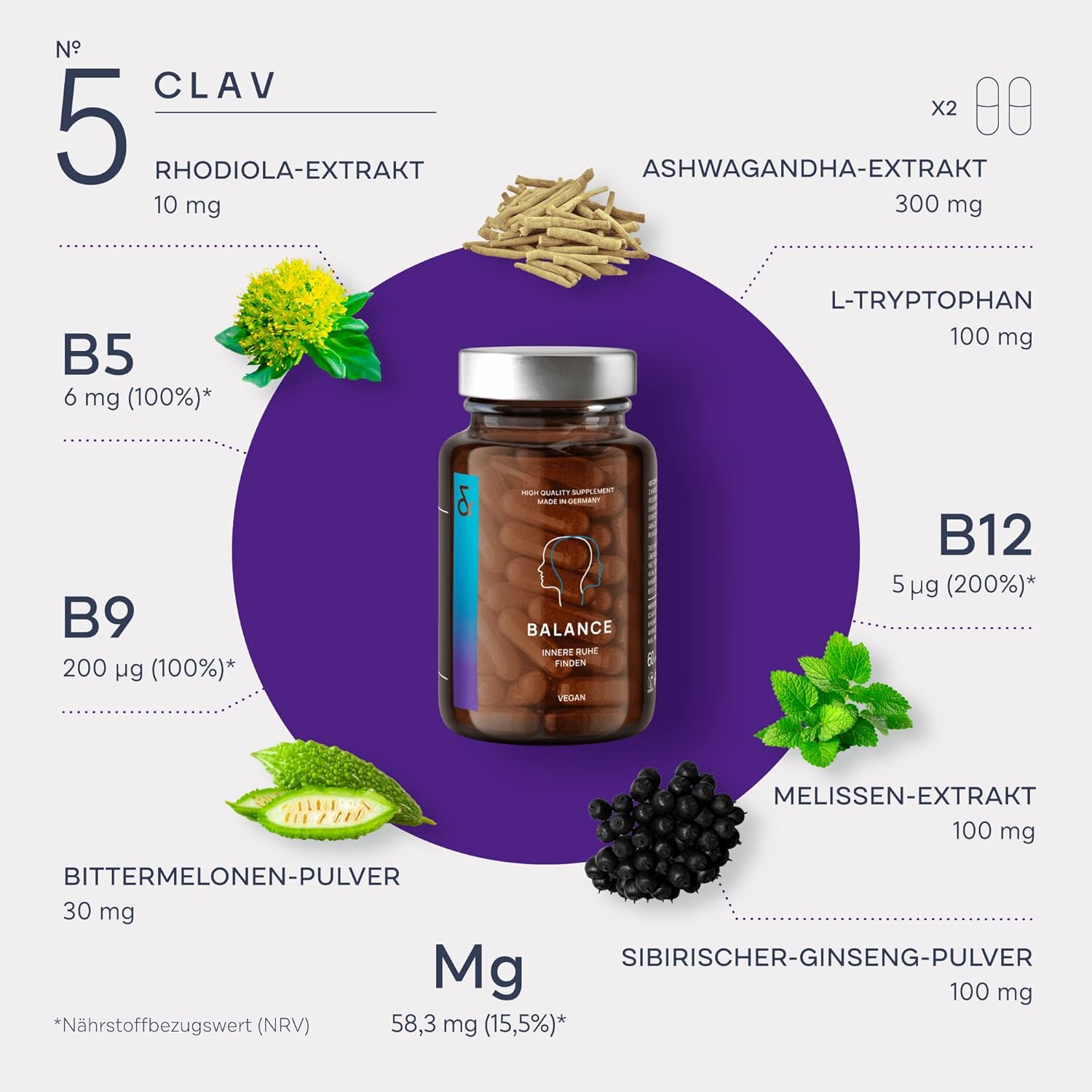 Clav | N°5 BALANCE Mood Kapseln