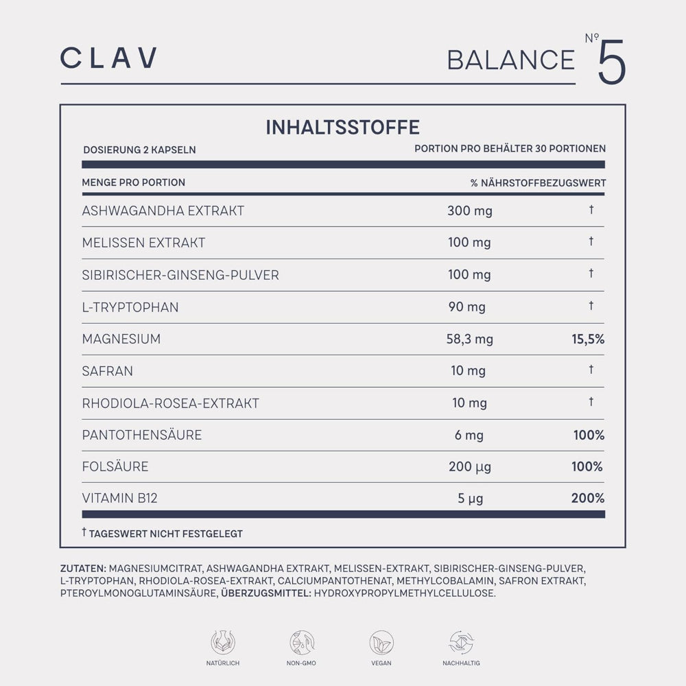 Clav | N°5 BALANCE Mood Kapseln