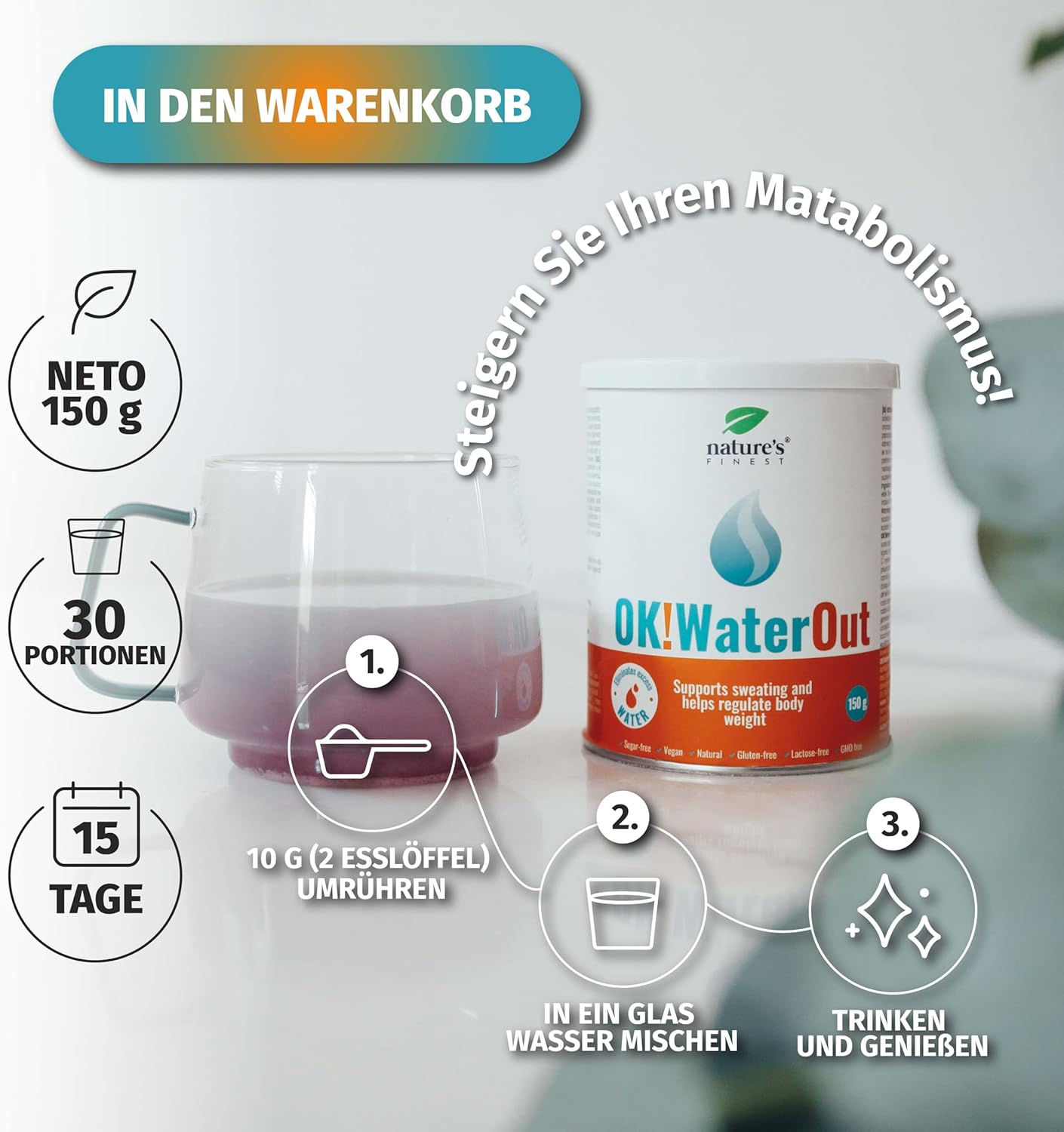 Nature's Finest I OK!WaterOut I Entwässerung gegen Blähungen