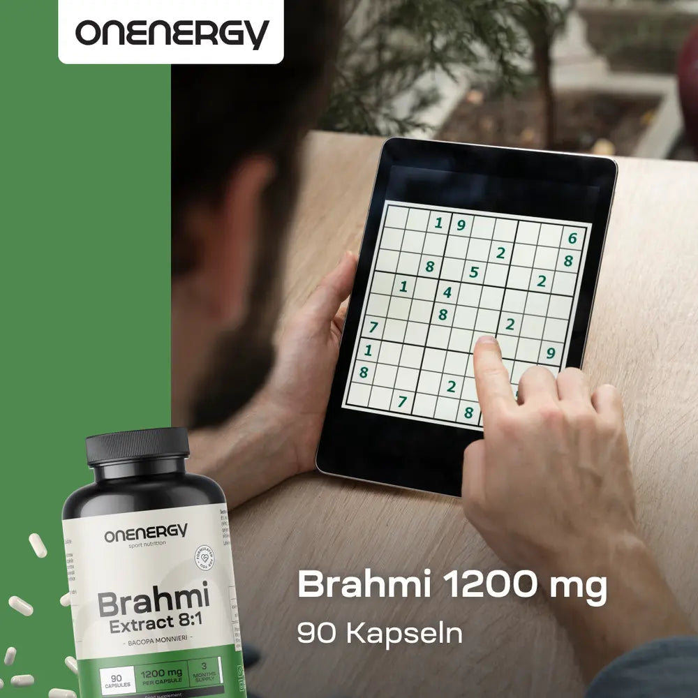 OnEnergy | Brahmi 1200 mg - Lernen, Konzentration und Denkfähigkeit - 90 Kapseln