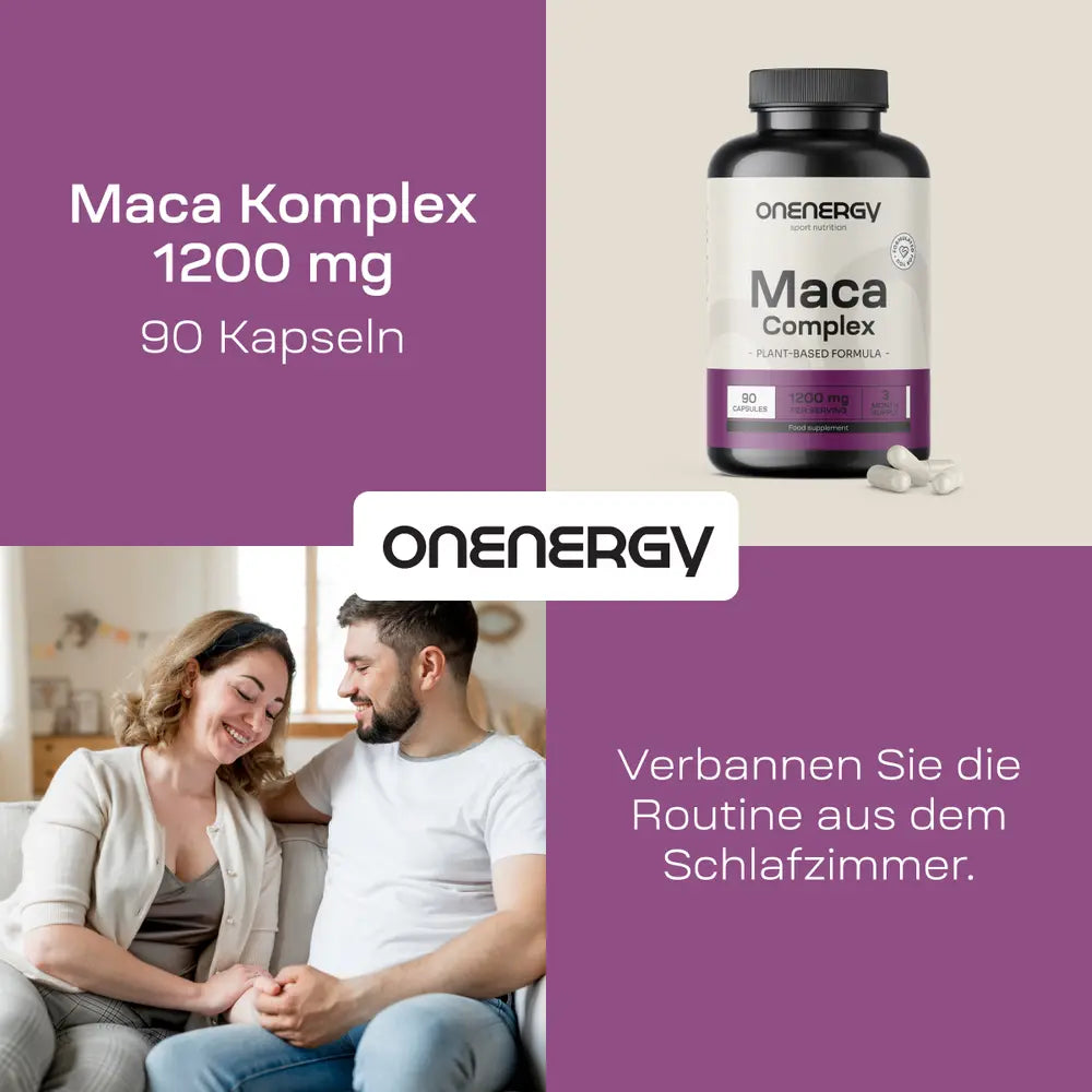 OnEnergy | Maca Komplex 1200 mg Für Energie, Ausdauer und sexuelle Vitalität - 90 Kapseln