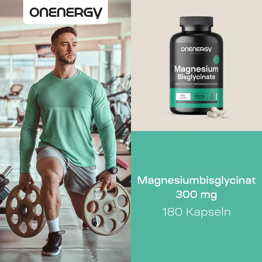 OnEnergy | Magnesiumbisglycinat 300 mg für maximale Effizienz - 180 Kapseln