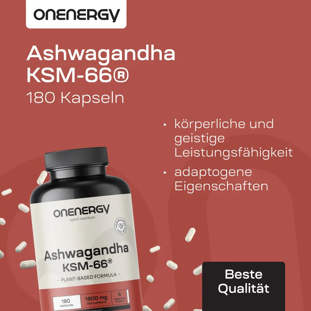 OnEnergy | Ashwagandha KSM-66® für Leistungsfähigkeit - 180 Kapseln