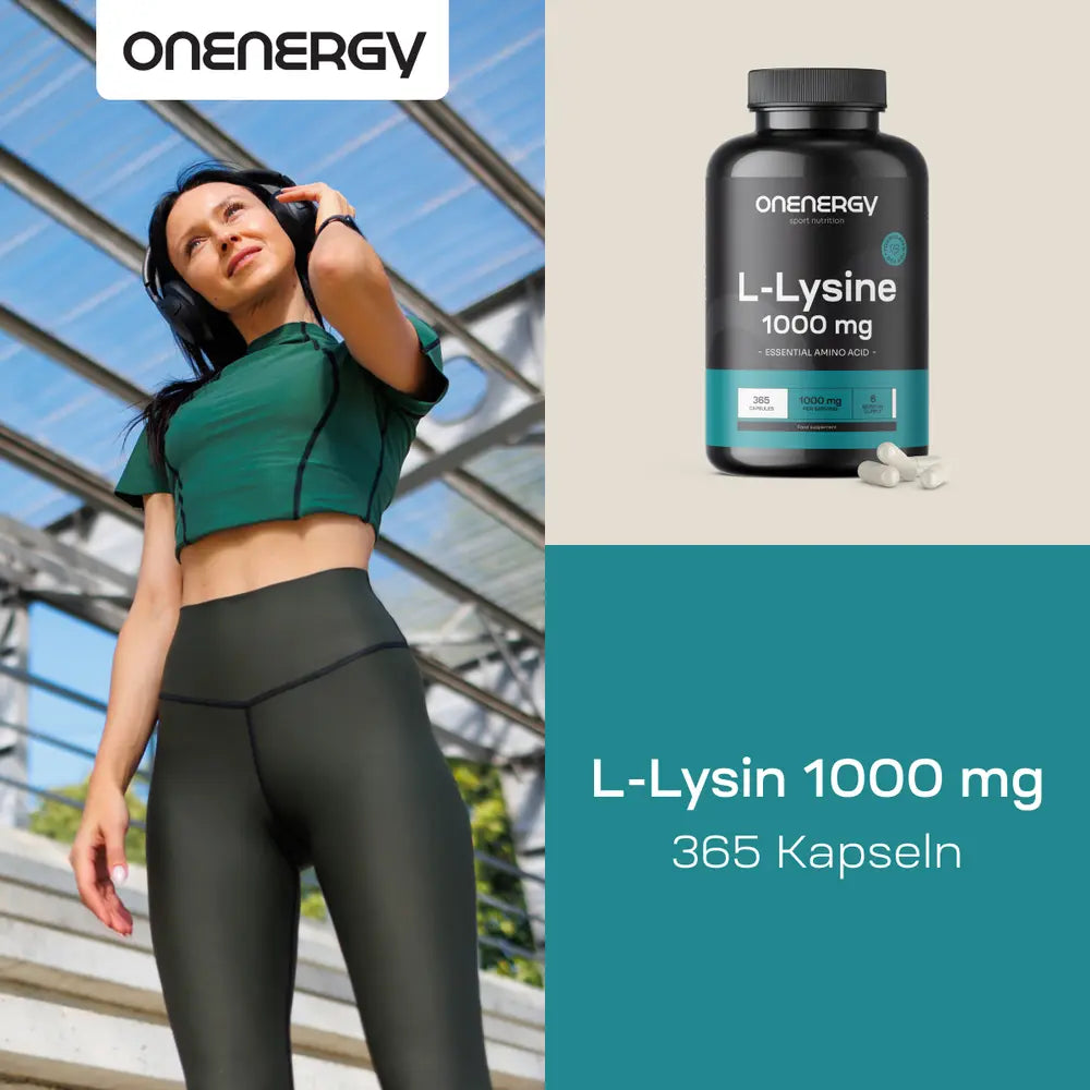 OnEnergy | L-Lysin 1000 mg - eine essentielle Aminosäure - 365 Kapseln