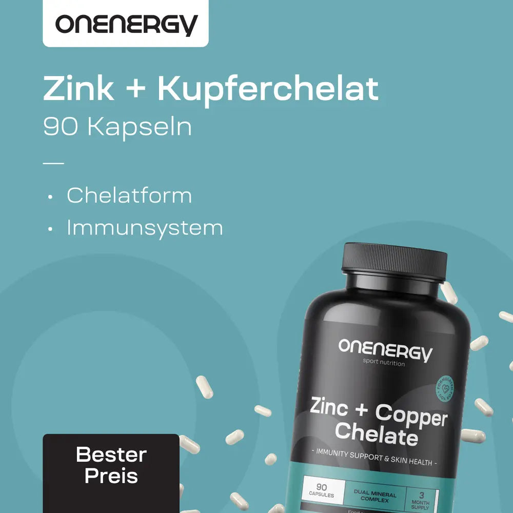 OnEnergy | Zink + Kupferchelat – 90 Kapseln